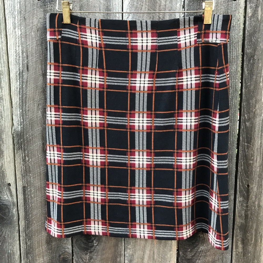 Stitch Fix Jordanne Plaid Knit A Line Skirt